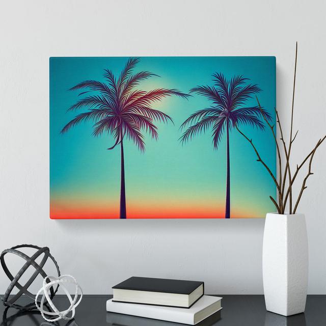 Staggering Palm Trees - Wrapped Canvas Painting 17 Stories Size: 50cm H x 76cm W x 3cm D on Productcaster.