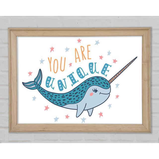 You Are Unique Narwhal - Print Zoomie Kids Size: 84.1cm H x 118.9cm W x 1.5cm D on Productcaster.