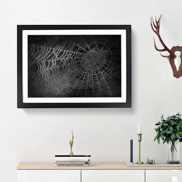 Spiders Cobweb in Abstract - Picture Frame Graphic Art Print East Urban Home Frame Option: Black Framed, Size: 62cm H x 87cm W x 2cm D on Productcaster.