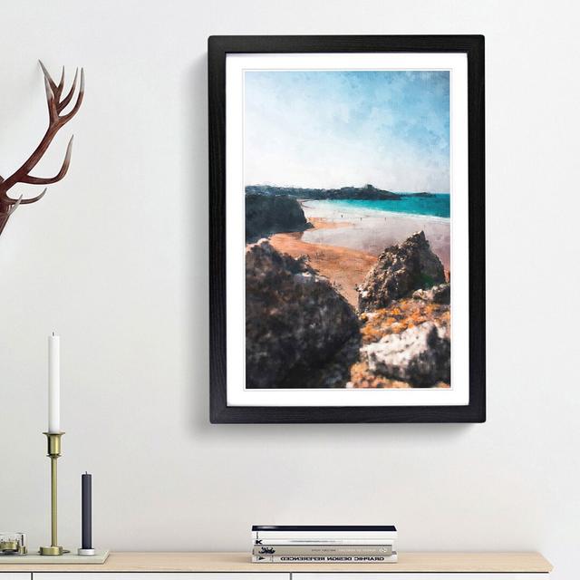 Tolcarne Beach in Newquay - Picture Frame Painting Print East Urban Home Frame Option: Black Framed, Size: 45cm H x 33cm W x 2cm D on Productcaster.