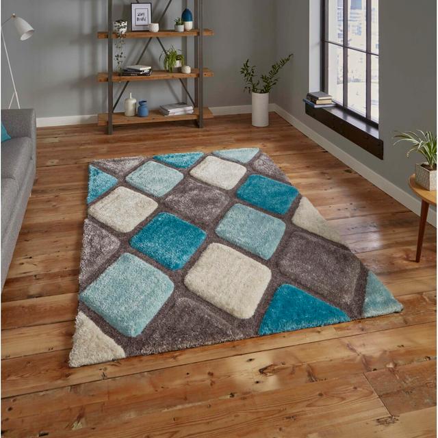 Curtisha Tufted Grey/Blue Rug Ebern Designs Rug Size: Rectangle 150 x 230cm on Productcaster.