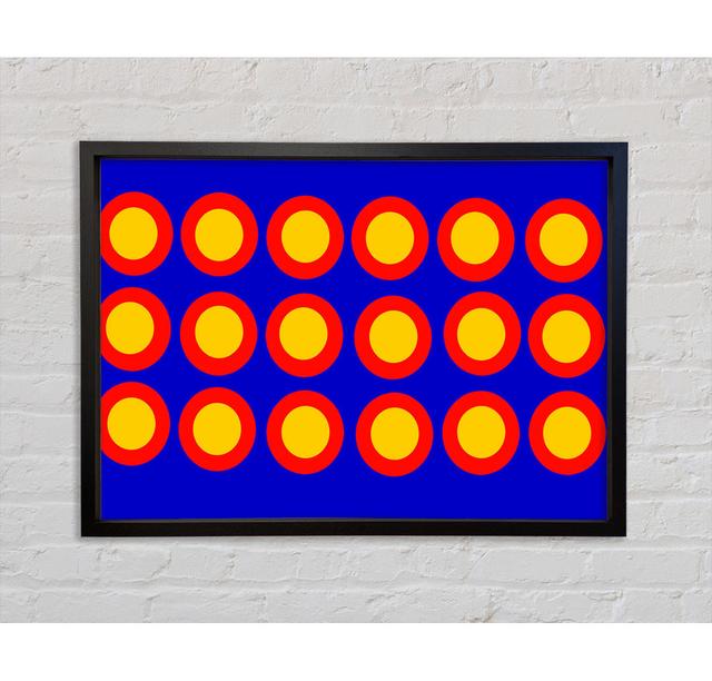 Circles Of Light Yellow On Blue Framed Print Bright Star Size: 84.1cm H x 118.9cm W on Productcaster.