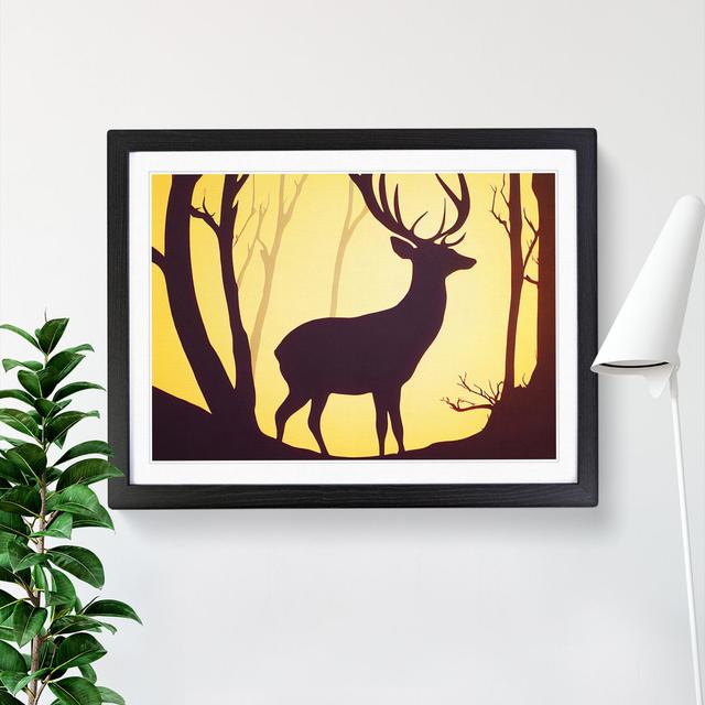 Glorious Stag Deer - Single Picture Frame Print Alpen Home Frame Colour: Black, Size: 34cm H x 46cm W x 2cm D on Productcaster.