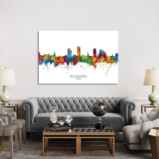 Tallahassee Florida Skyline by Michael Tompsett - Wrapped Canvas Art Prints Wayfair Samples Size: 101.6cm H x 152.4cm W on Productcaster.