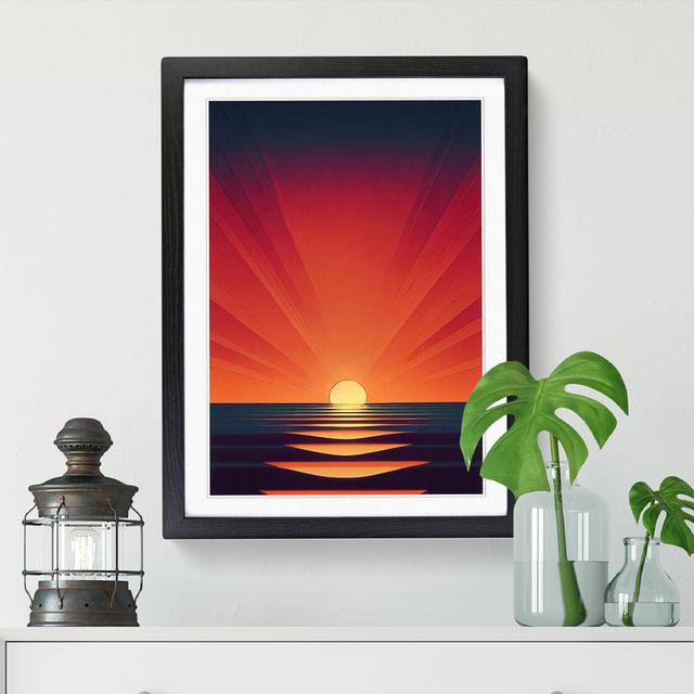 Sunset Minimalism Vol.1 - Picture Frame Print Big Box Art Size: 34cm H x 25cm W x 2cm D, Frame Option: Oak on Productcaster.