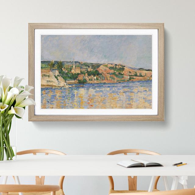 Village at the Water's Edge by Paul Cezanne - Picture Frame Painting East Urban Home Size: 27cm H x 36cm W x 2cm D, Frame Option: Oak on Productcaster.