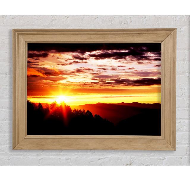 Sunrise Over Treeline - Single Picture Frame Art Prints Bright Star Size: 100cm H x 141.4cm W x 8cm D on Productcaster.