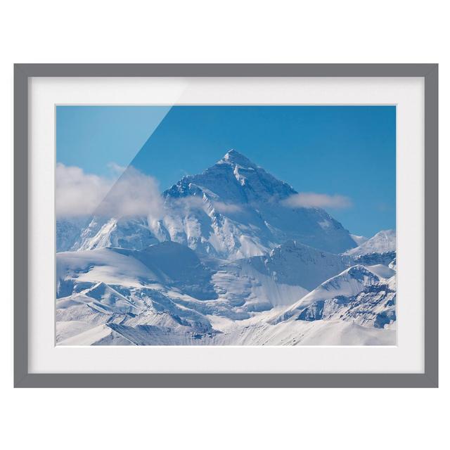 Mount Everest Framed Photographic Art Print East Urban Home Size: 40 cm H x 55 cm B, Rahmenoptionen: Mattes Grau on Productcaster.