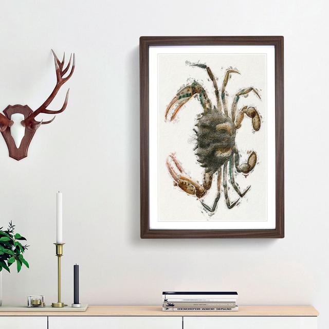 Lady Crab by J.E. De Kay - Picture Frame Painting Print East Urban Home Size: 48cm H x 36cm W x 2cm D, Frame Option: Walnut Framed on Productcaster.