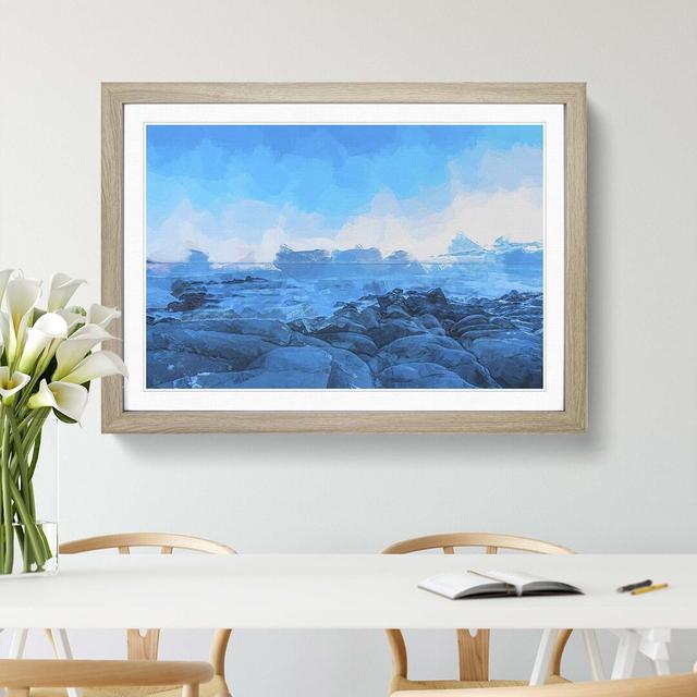 Sea View at Dawn in Abstract - Picture Frame Graphic Art Print East Urban Home Frame Option: Oak, Size: 50cm H x 76cm W x 2cm D on Productcaster.