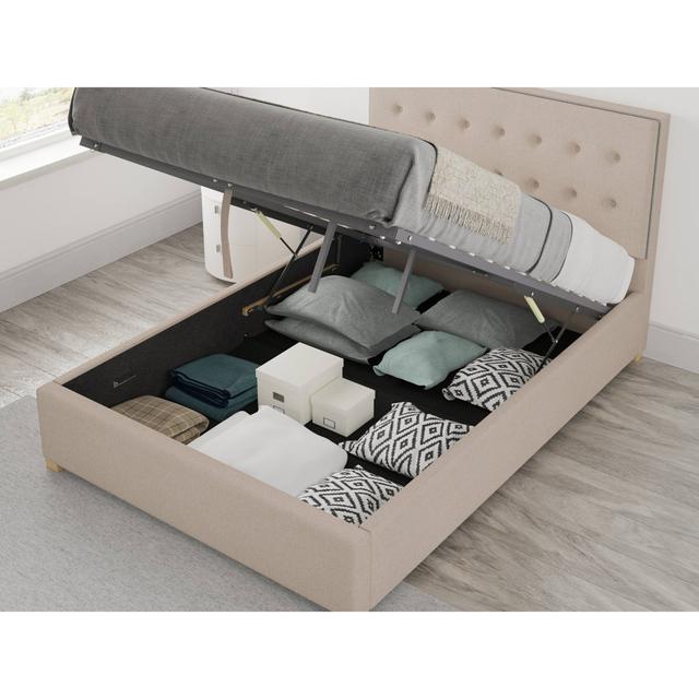 Abarca Upholstered Ottoman Bed Etta Avenue Colour: Natural, Size: Single (3') on Productcaster.