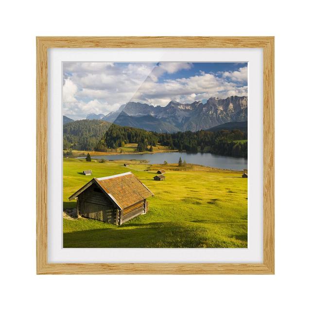 Lake Gerold Upper Bavaria Framed Photographic Art Print Poster East Urban Home Frame Options: Natural oak, Size: 70cm H x 70cm W on Productcaster.