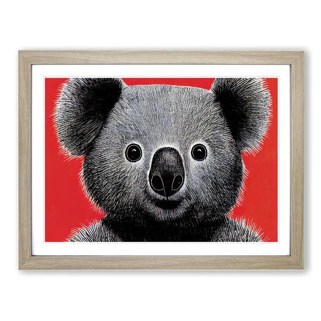 Select Koala Bear - Picture Frame Graphic Art 17 Stories Size: 25cm H x 34cm W x 2cm D, Frame Colour: Oak on Productcaster.