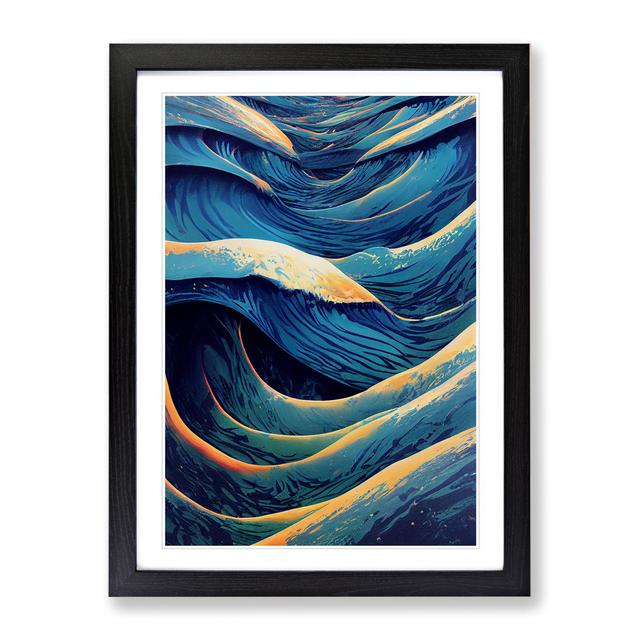 Marvellous Ocean Wave - Picture Frame Graphic Art ClassicLiving Frame Colour: Black, Size: 46cm H x 34cm W x 2cm D on Productcaster.