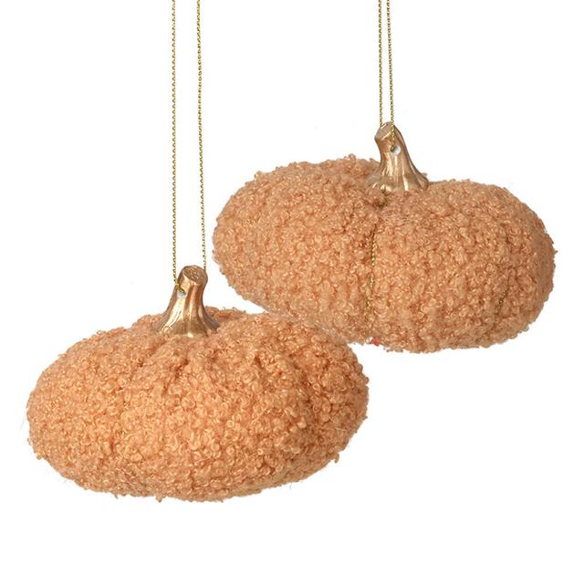 2 Piece Hanging Pumpkin Decorative Accent Set (Set of 2) The Seasonal Aisle Colour: Pale Orange on Productcaster.