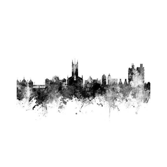 Stoke On Trent, England Skyline In Black And White by Michael Tompsett - Wrapped Canvas Gallery-Wrapped Canvas Giclée Latitude Run Size: 101.6cm H x 1 on Productcaster.