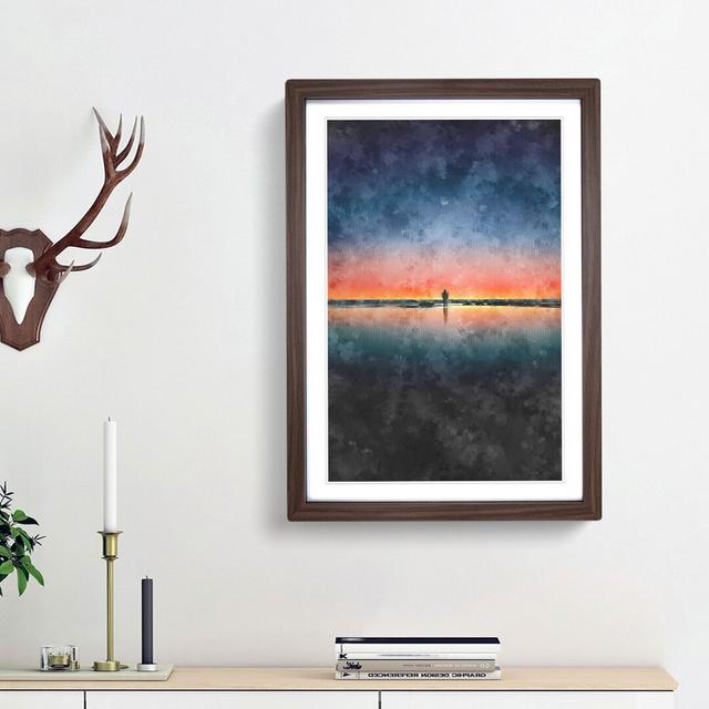 Standing Beneath The Moon Painting - Picture Frame Graphic Art East Urban Home Size: 87cm H x 62cm W x 2cm D, Frame Option: Walnut Framed on Productcaster.