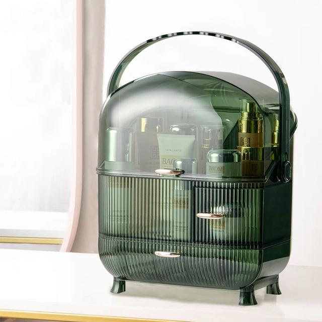 Clear Green Dustproof Cosmetic Storage Box Metro Lane on Productcaster.