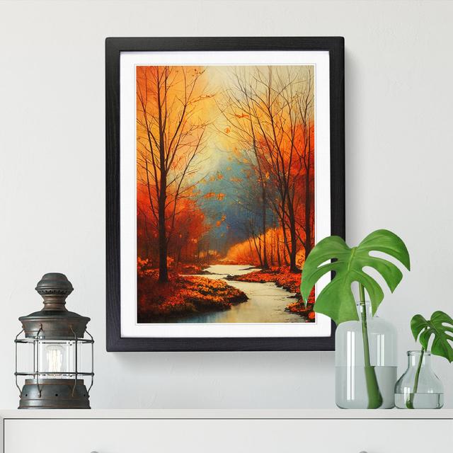 Watercolour Autumn Landscape Vol.2 - Picture Frame Print Big Box Art Size: 34cm H x 25cm W x 2cm D, Frame Colour: Oak on Productcaster.