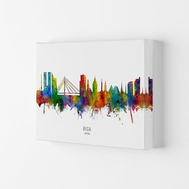 Riga Latvia Skyline by Michael Tompsett - Print Latitude Run Format: Wrapped Canvas, Size: 59.4cm H x 84cm W x 4cm D on Productcaster.