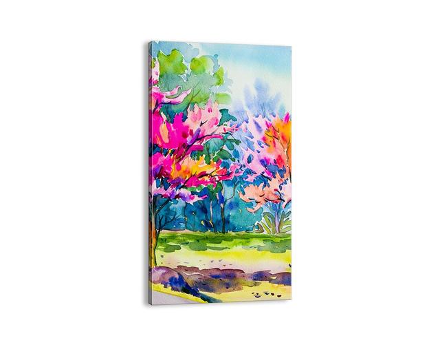 'Rainbow Garden in the Spring Glow' - Painting Print on Canvas Brayden Studio Size: 120cm H x 65cm W x 1.8cm D on Productcaster.