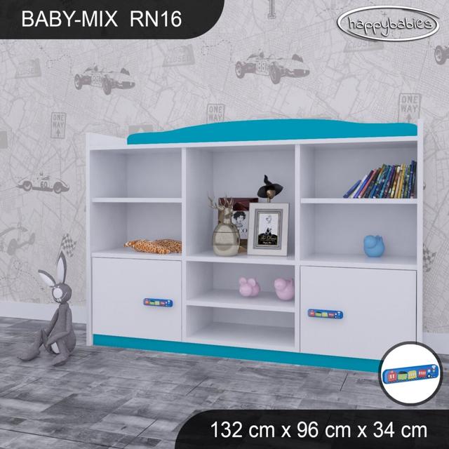 96cm H X 132cm W Kids Cube Happy Babies Colour: White/Blue/Blue on Productcaster.