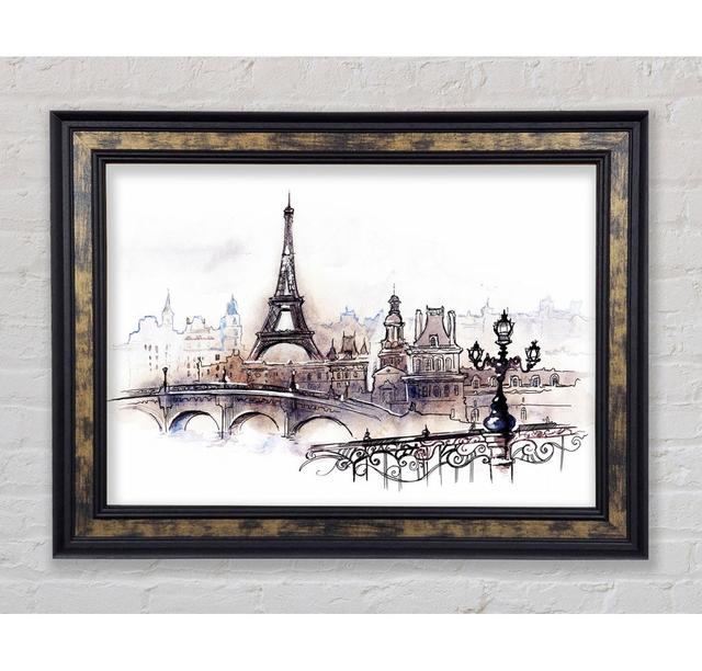 Eiffel Tower Over The City 4 - Single Picture Frame Art Prints Bright Star Size: 29.7cm H x 42cm W x 8cm D on Productcaster.