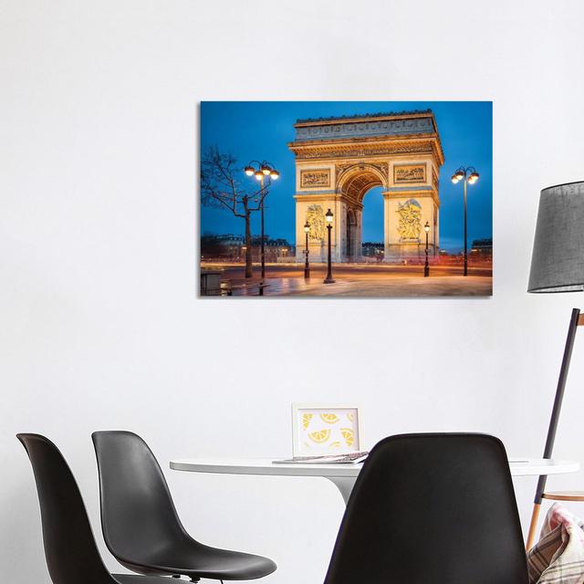 Arc De Triomphe At The Place Charles De Gaulle, Paris, France by Jan Becke - Wrapped Canvas Print Latitude Run Size: 66.04cm H x 101.6cm W x 1.91cm D on Productcaster.