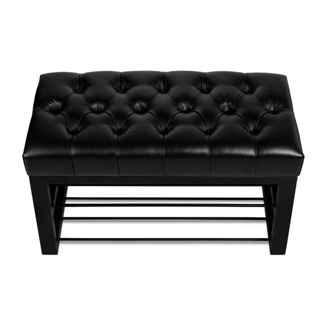 Avaeah Upholstered Storage Bench Ebern Designs Colour: Black, Size: 45cm H x 80 cm W x 30cm D on Productcaster.