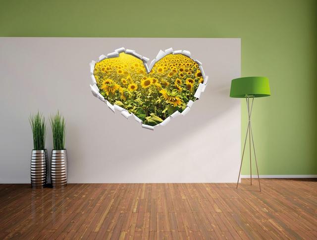 Wandtattoo Large Sunflower Field East Urban Home Größe: 64,5 cm H x 92 cm B x 0,02 cm T on Productcaster.