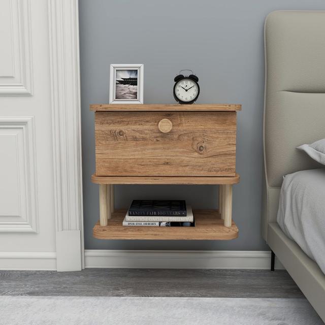 Leida Bedside Table Ebern Designs Colour: Atlantic Pine on Productcaster.