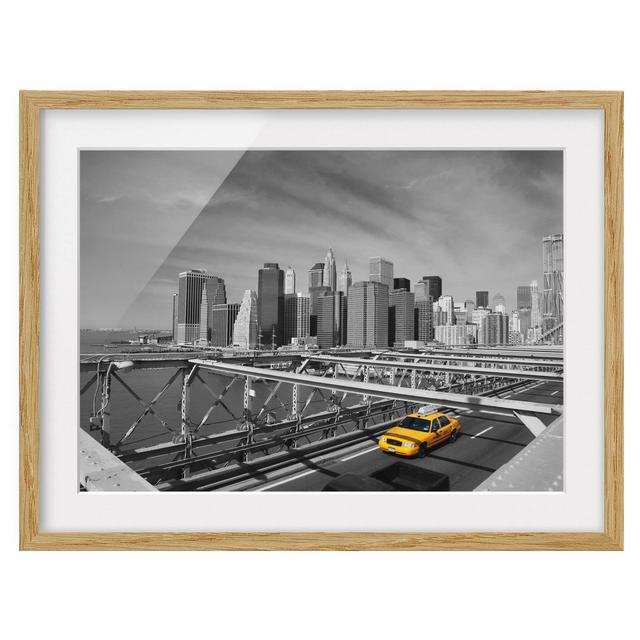 Taxi Ride to the Other Side - Picture Frame Graphic Art Print on Paper East Urban Home Size: 50cm H x 70cm W, Rahmenoptionen: Natural oak wood on Productcaster.