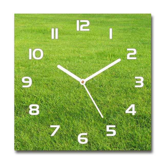 Hennecy Grass Silent Wall Clock East Urban Home Colour: White/Green on Productcaster.