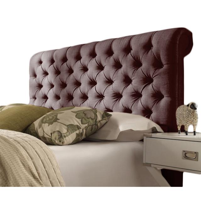 Upholstered Headboard Mercer41 Size: Super King (6'), Colour: Burgundy, Upholstery: Plush Velvet on Productcaster.