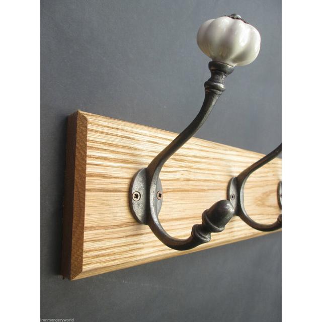 Solid Wood 5 - Hook Wall Mounted Coat Rack Ironmongery World on Productcaster.