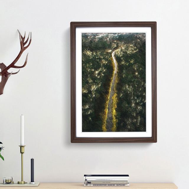 Drive Through a Forest in Canada - Picture Frame Painting Print East Urban Home Frame Option: Walnut Framed, Size: 36cm H x 27cm W x 2cm D on Productcaster.