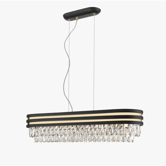 6 - Light Crystal Linear LED Pendant with Crystal Accents Mercer41 on Productcaster.