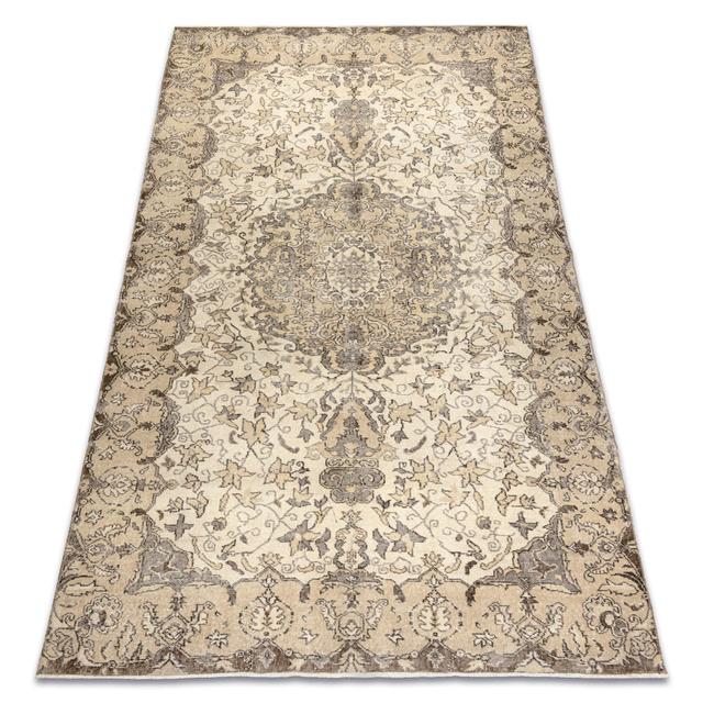 HANDKNOTTED Wollteppich Vintage 10311, Rahmen, Ornament - Beige 195X320 Cm BohoLiving on Productcaster.