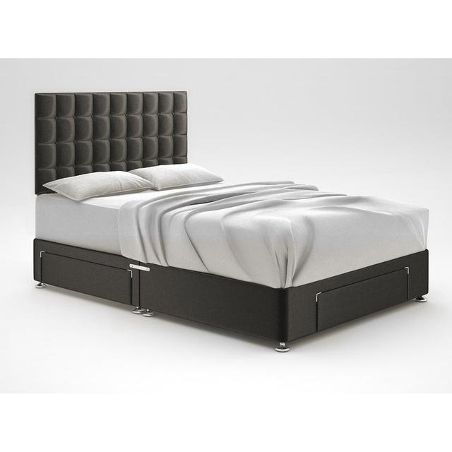 Stephanne Divan Bed Base 17 Stories Colour: Cosmic, Storage Type: 2 Drawers/End Drawer, Size: Small Double on Productcaster.