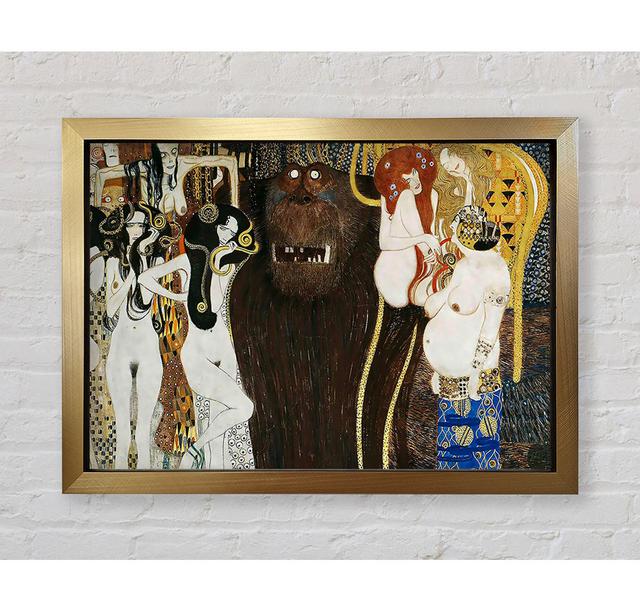 Klimt Beethoven Frieze Framed Print Rosalind Wheeler Format: Gold Framed Paper, Size: 100cm H x 141.4cm W x 3.4cm D on Productcaster.