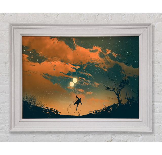 The Two Floating Light Balloons - Single Picture Frame Print Marlow Home Co. Size: 100cm H x 141.4cm W on Productcaster.