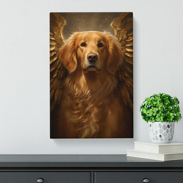 Golden Retriever Conceptual - Print Marlow Home Co. Size: 76cm H x 50cm W x 3cm D on Productcaster.