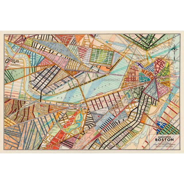 Modern Map of Boston by Nikki Galapon - Wrapped Canvas Graphic Art Breakwater Bay Size: 81cm H x 122cm W on Productcaster.