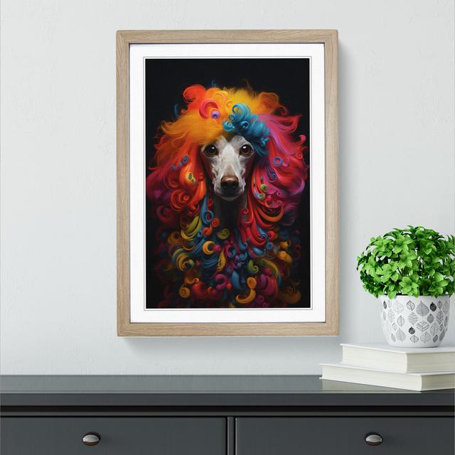 Poodle Conceptual Happy Larry Format: Oak, Size: 64" H x 46" W x 2" D on Productcaster.