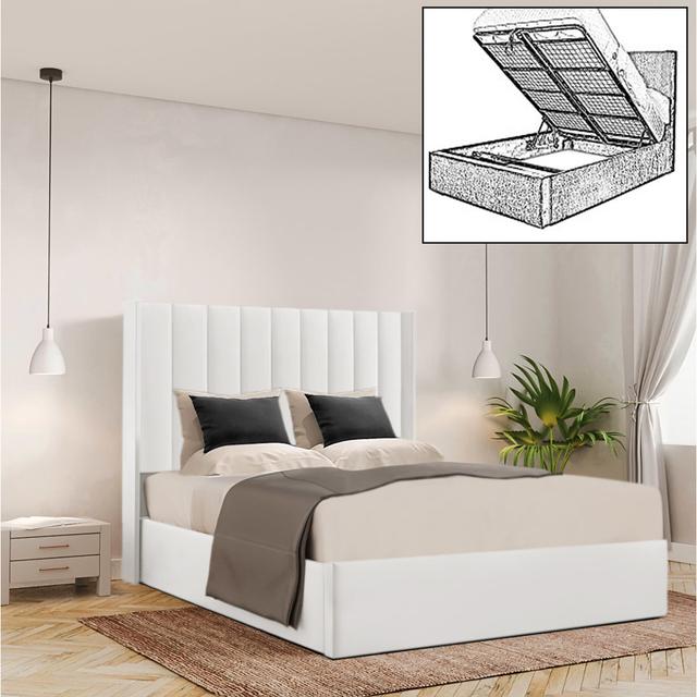 Ayrin Upholstered Storage Bed Canora Grey Colour: White, Size: Small Double (4') on Productcaster.