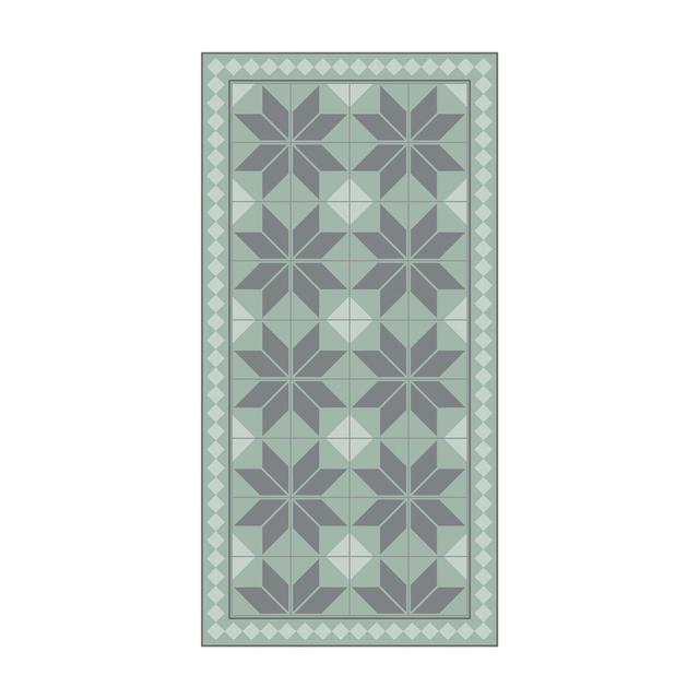 Gundemarie Geometric Green/Grey Indoor / Outdoor Area Rug East Urban Home Rug Size: Rectangle 80 x 160cm on Productcaster.