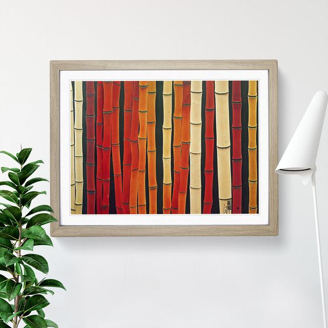 Stimulating Abstract Bamboo Forest - Picture Frame Graphic Art Bay Isle Home Size: 34cm H x 46cm W x 2cm D, Frame Colour: Oak on Productcaster.