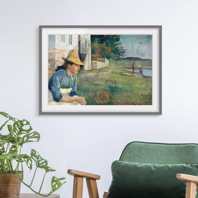 'Evening' by Edvard Munch Framed Painting Print East Urban Home Frame Options: Matt grey, Size: 70cm H x 100cm W on Productcaster.