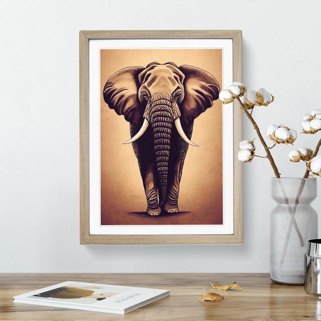 Magnificent Elephant - Picture Frame Painting Latitude Vive Size: 64cm H x 46cm W x 2cm D, Frame Colour: Oak on Productcaster.