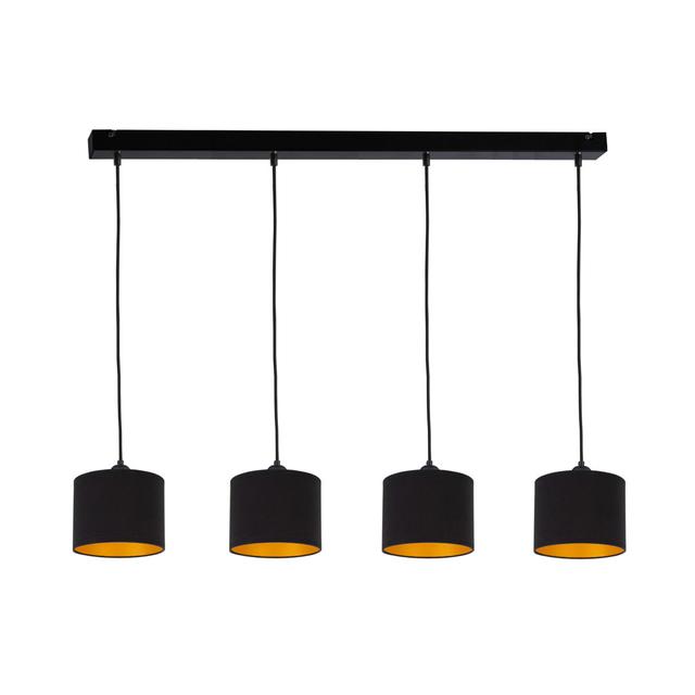 Marciella Drum Pendant 17 Stories Shade Colour: Black, Size: 21cm H x 94cm W, Number of Lights: 4 on Productcaster.